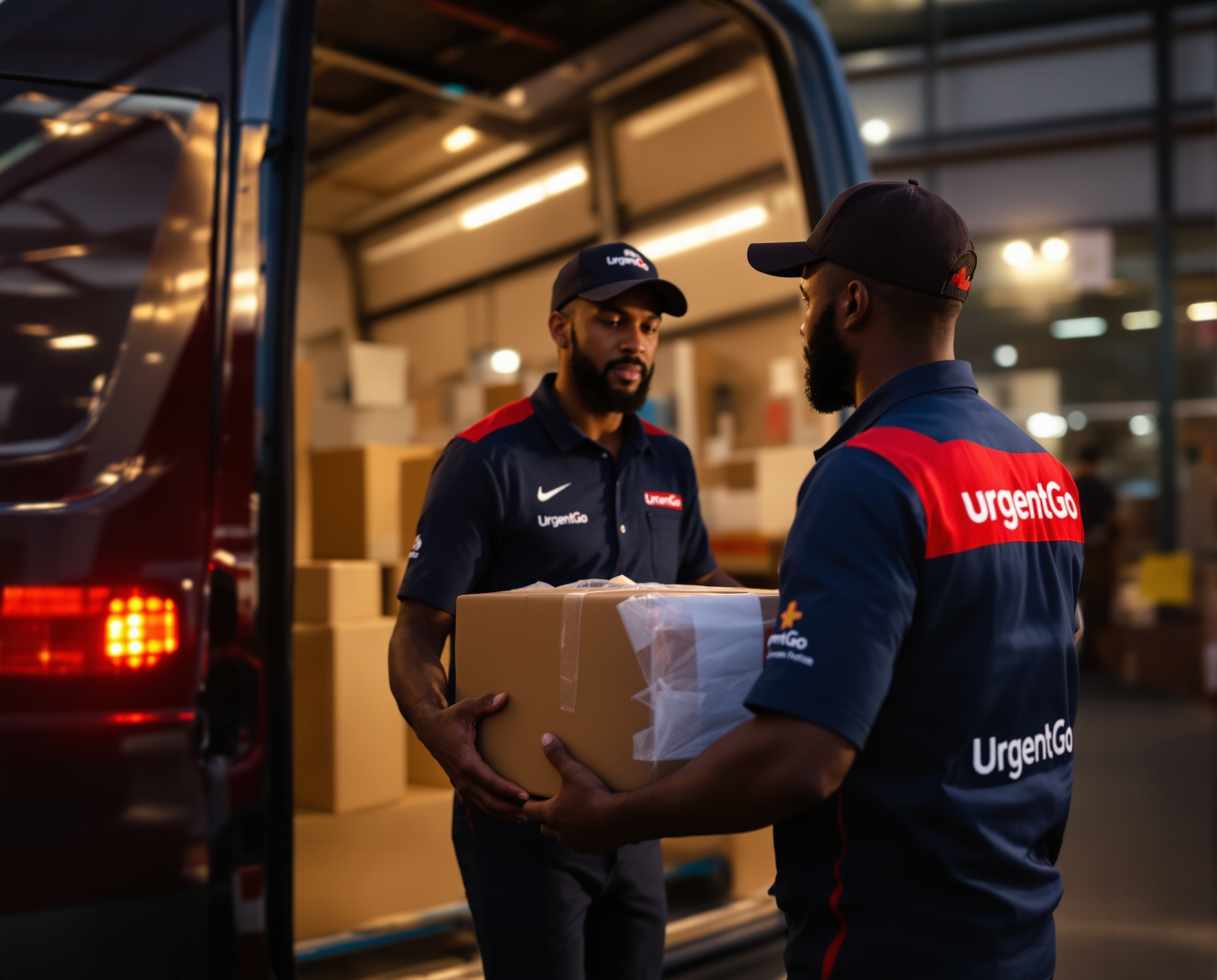 Weekend courier handling delivery