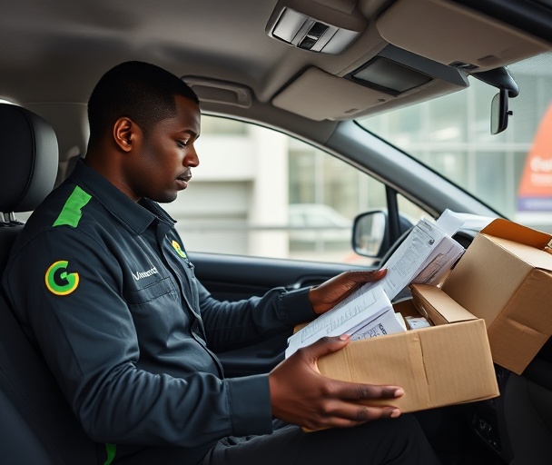 Professional courier handling various delivery items